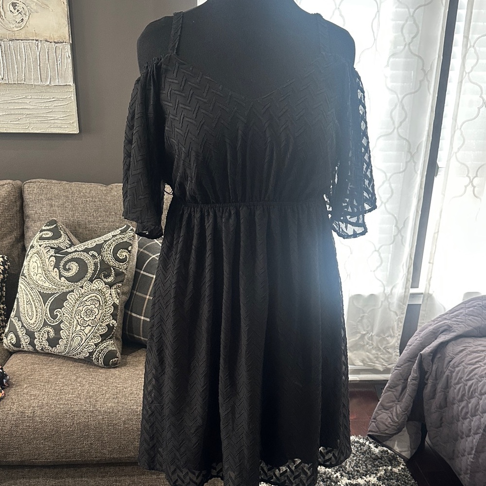 Torrid 1. Women's Black Cold-Shoulder Lace Dress